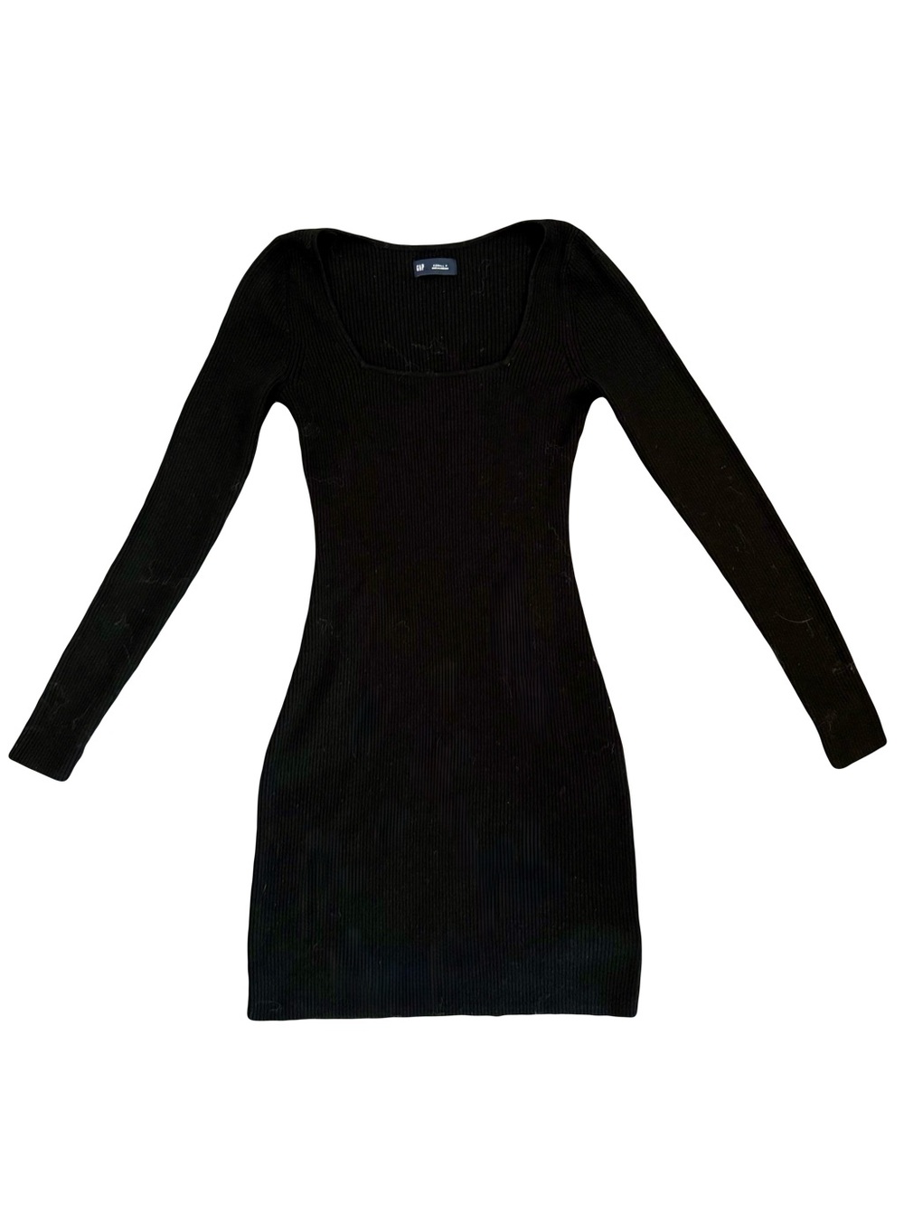 GAP BLACK RIBBED SQUARE-NECK MINI DRESS // SIZE XS🖤